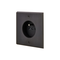 Matt Black Brass - Single Cover Plate - Socket | Sockets | Modelec