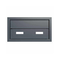 Design pass-through letterbox GOETHE MDW with nameplate - RAL of your choice 300-390mm depth | Mailboxes | Briefkasten Manufaktur