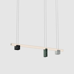 Isle 02B - P1 - Black Marquina + Guatemala Green + Polished aluminium | Suspended lights | Lambert et Fils