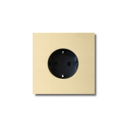 Power outlet - brushed brass - 1-gang | Sockets | Basalte