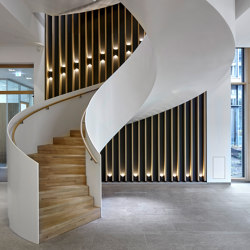 Aesthetically curved spiral staircase at the Hamburg Herz Foundation | Staircase systems | MetallArt Treppen